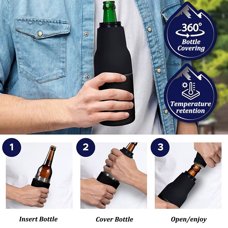 12Oz Stainless Steel Beer Cold Storage Tank with Opener Double Wall Vacuum Insulated Thermos Bottle for Drink Can Mug Cool Cold