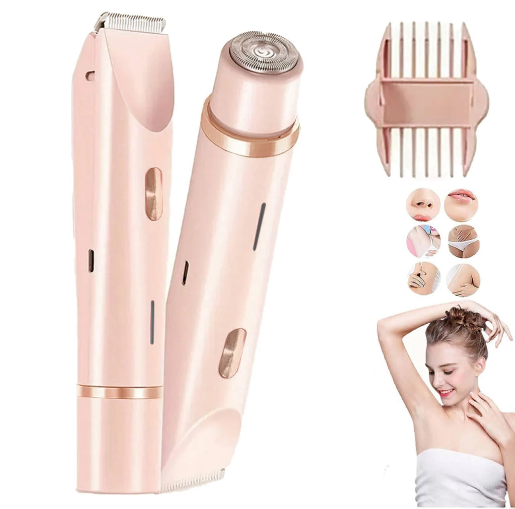 2-In-1 Dual Head Women'S Electric Shaver, Women'S Electric Hair Clipper, Women'S Electric Bikini Trimmer