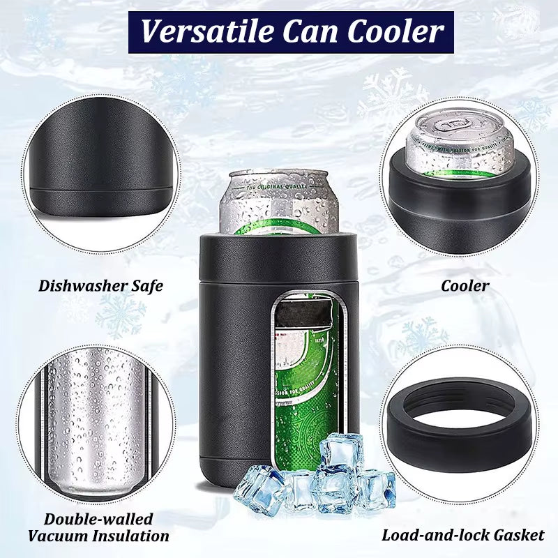 12Oz Stainless Steel Beer Cold Storage Tank with Opener Double Wall Vacuum Insulated Thermos Bottle for Drink Can Mug Cool Cold